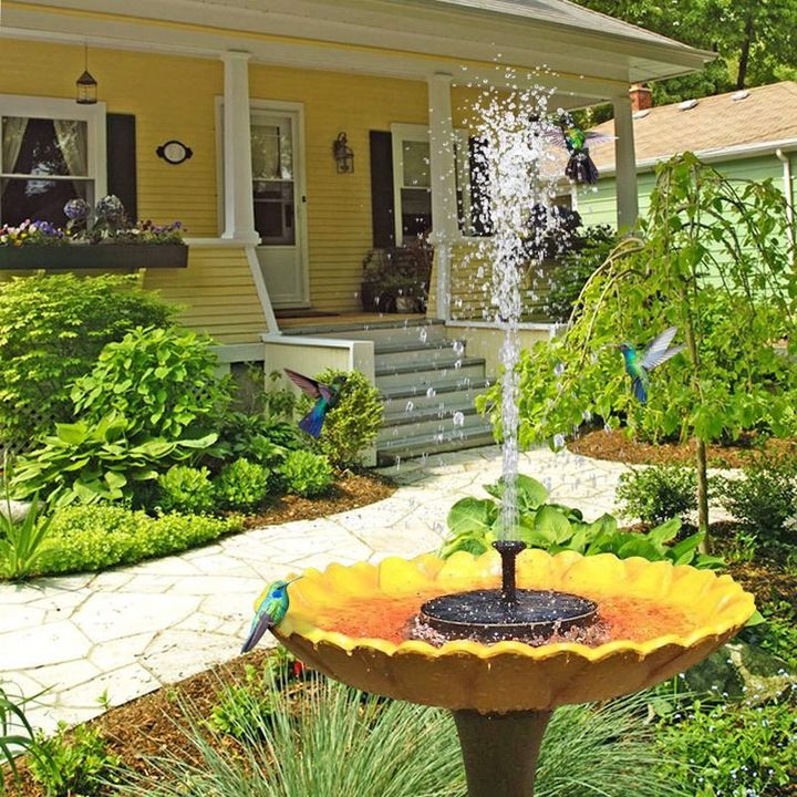 Solar-Powered Water Fountain.