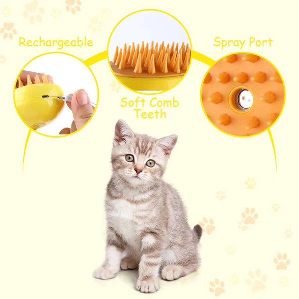 Steam Pet Brush™ - Healthy Skin, Hair Care & Pet Comfort