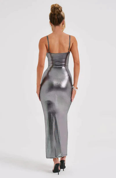 MAXI DRESS - GUNMETAL